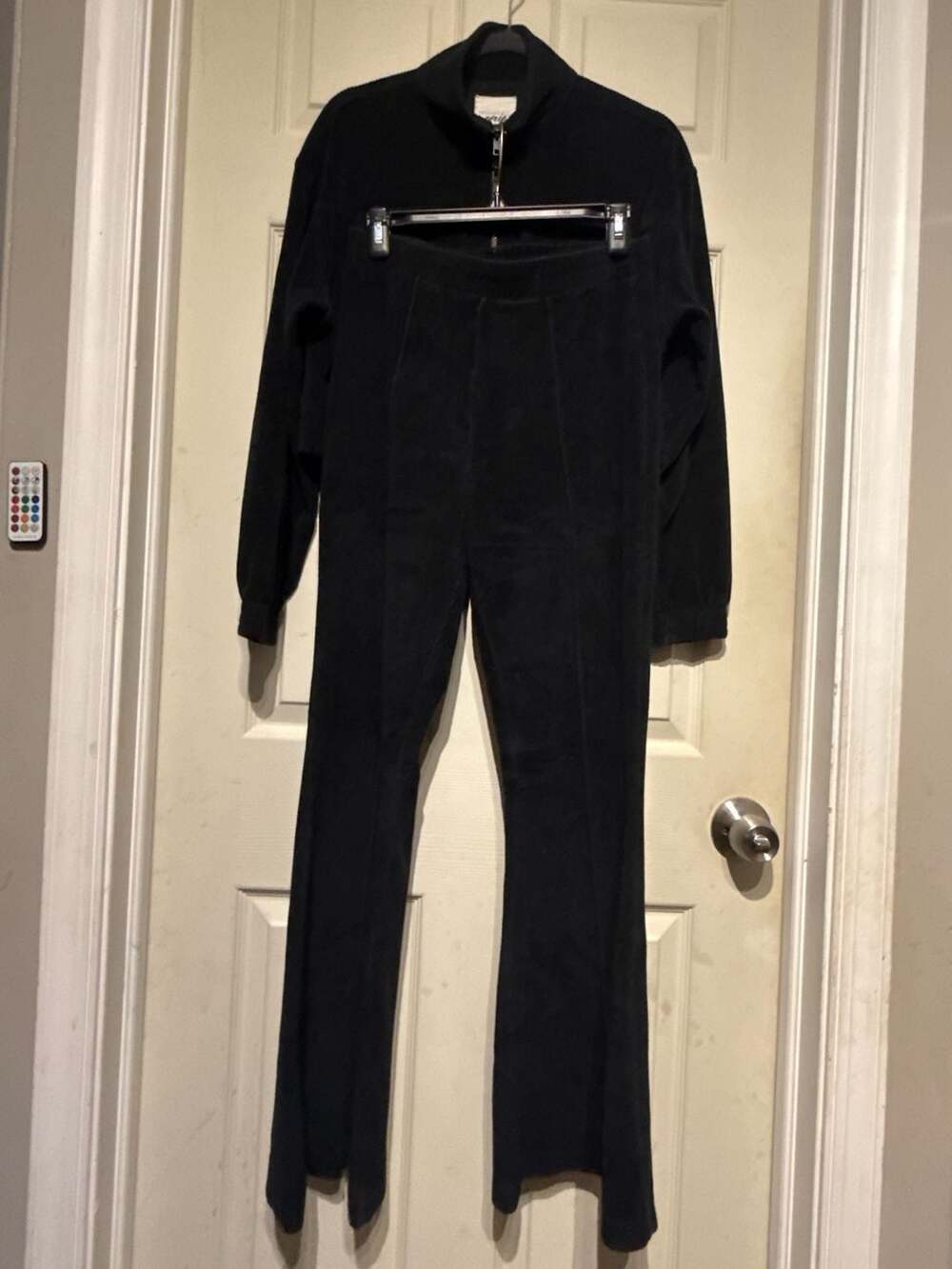 Aerie Corduroy Zip Up Jacket Size S/P Black with matching pants size M